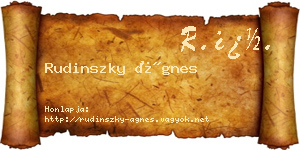 Rudinszky Ágnes névjegykártya