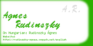 agnes rudinszky business card