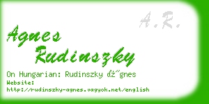 agnes rudinszky business card